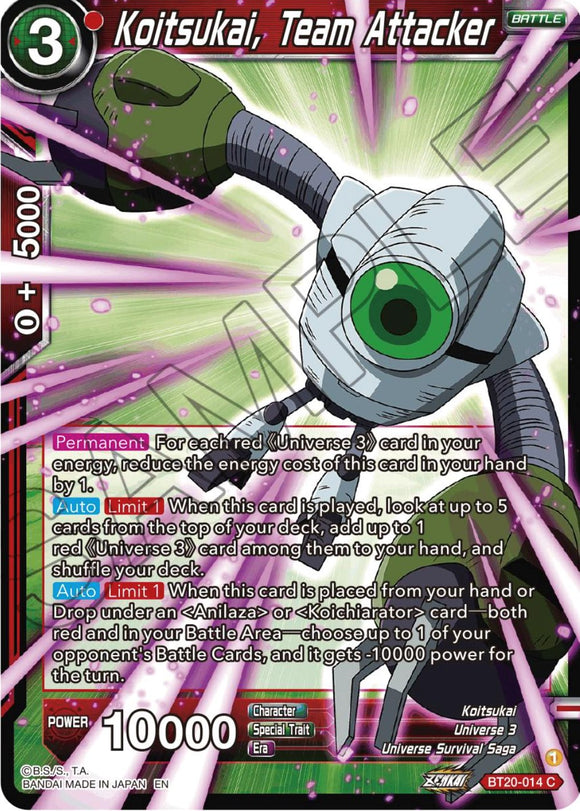Koitsukai, atacante del equipo (BT20-014) [Poder absorbido] 