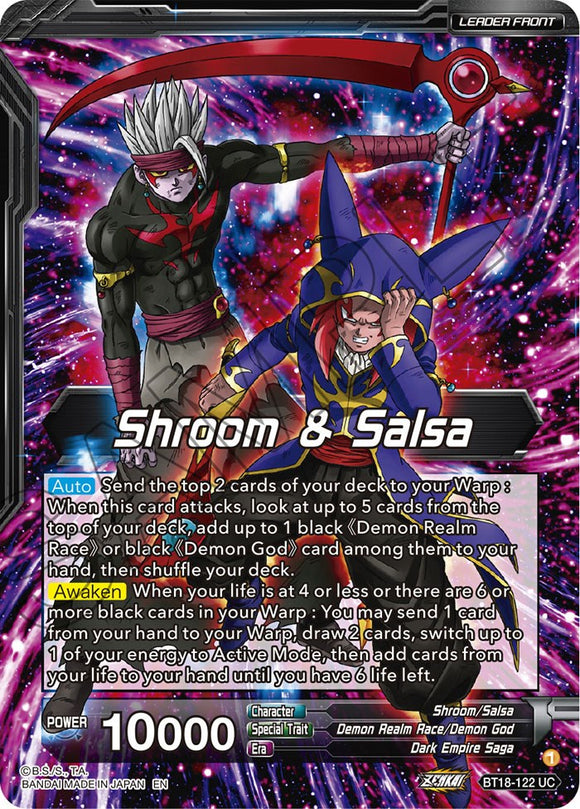 Shroom &amp; Salsa // Demon God Shroom &amp; Salsa, Deadly Genius (BT18-122) [Promociones de prelanzamiento de Dawn of the Z-Legends] 