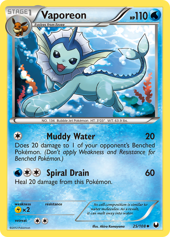 Vaporeon (25/108) [Blanco y negro: Exploradores oscuros] 