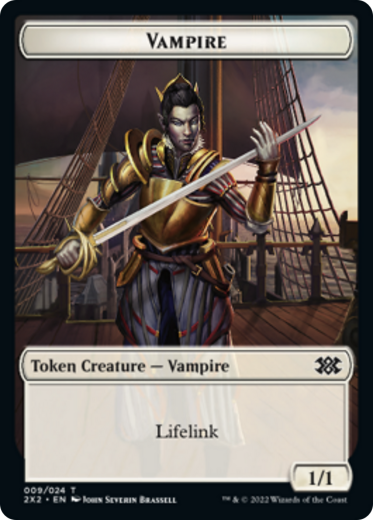 Worm // Vampire Double-Sided Token [Double Masters 2022 Tokens] - 0