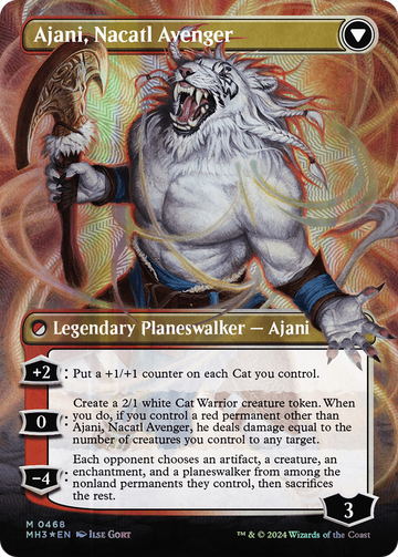 Ajani, Nacatl Pariah // Ajani, Nacatl Avenger (Borderless) (Textured Foil) [Modern Horizons 3] - 0