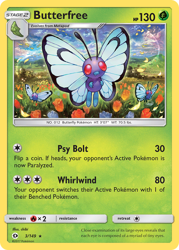 Butterfree (3/149) [Sol y Luna: Conjunto básico] 