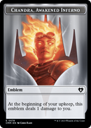 Chandra, Awakened Inferno Emblem // Wizard Double-Sided Token [Commander Masters Tokens]-1