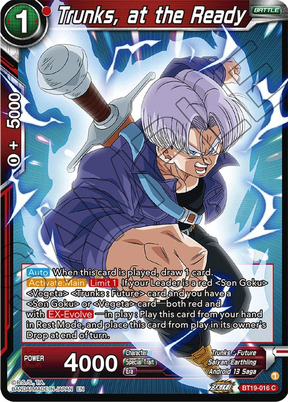Trunks, listo (BT19-016) [Ambición del luchador] 