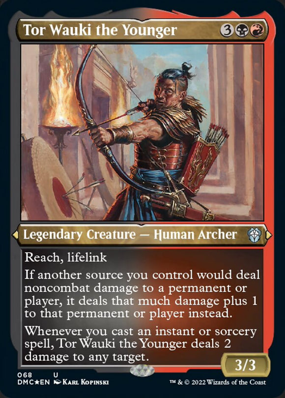 Tor Wauki el Joven (grabado en papel metalizado) [Comandante de Dominaria United] 