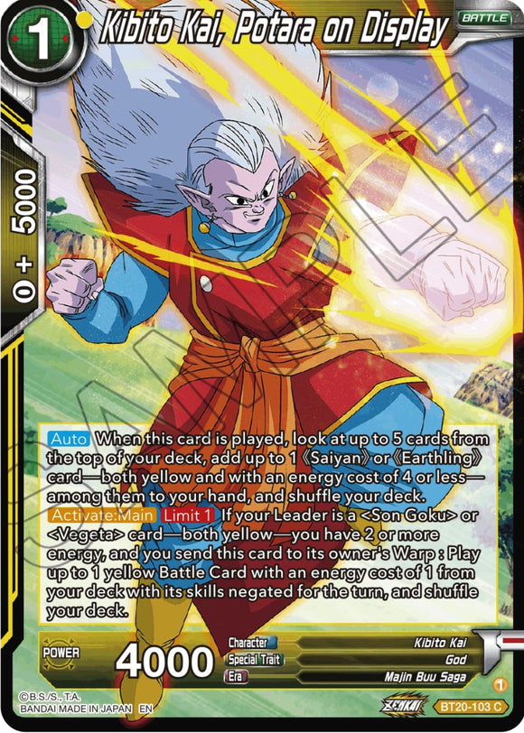 Kibito Kai, Potara en exhibición (BT20-103) [Poder absorbido] 
