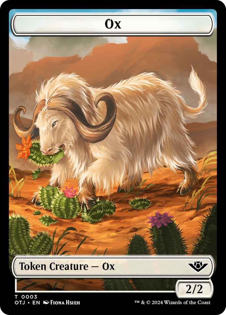 Zombie // Ox Warrior Double-Sided Token [Outlaws of Thunder Junction Commander Tokens] - 0