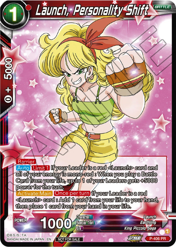 Lanzamiento, Cambio de personalidad (Paquete de torneo de la serie Zenkai Vol. 1) (P-406) [Tarjetas de promoción de torneo] 