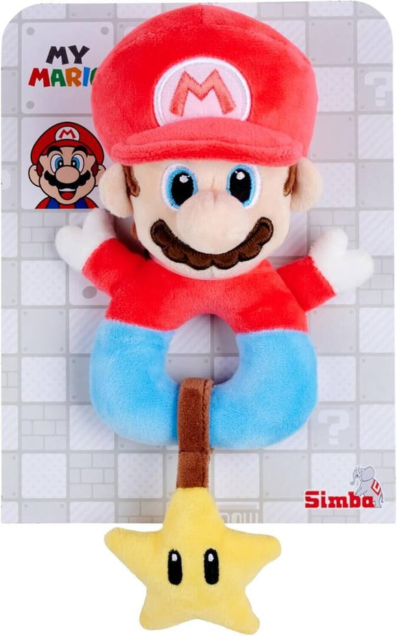 My Mario - Baby Activity Grabber 6" Plush with Rattle for Infants & Newborns