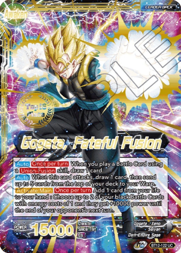 Son Goku y Vegeta // Gogeta, Fateful Fusion (Top 16 del Campeonato 2021) (BT12-122) [Tarjetas de promoción del torneo] 