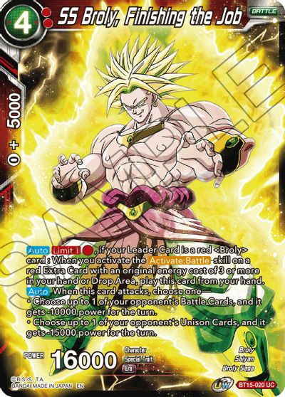 SS Broly, terminando el trabajo (BT15-020) [Saiyan Showdown] 