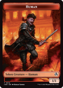 Human (0014) // Emblem - Chandra, Dressed to Kill Double-Sided Token [Innistrad Remastered Tokens]-1