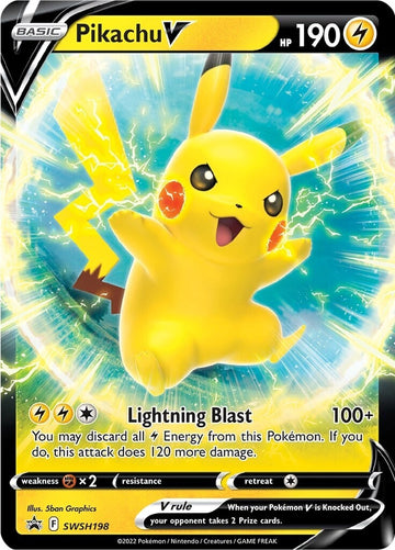 Pikachu V (SWSH198) (Tarjeta gigante) [Sword &amp; Shield: Black Star Promos] 