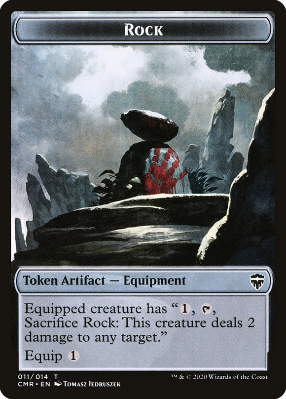 Golem // Ficha de roca de doble cara [Fichas de Commander Legends] 