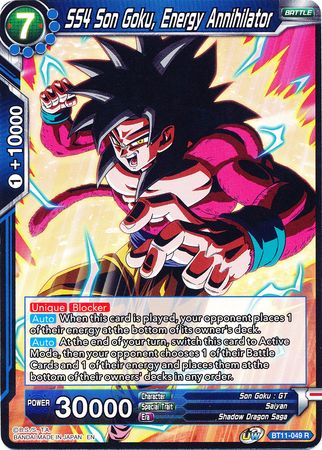 SS4 Son Goku, Aniquilador de energía (BT11-049) [Línea de sangre bermellón] 
