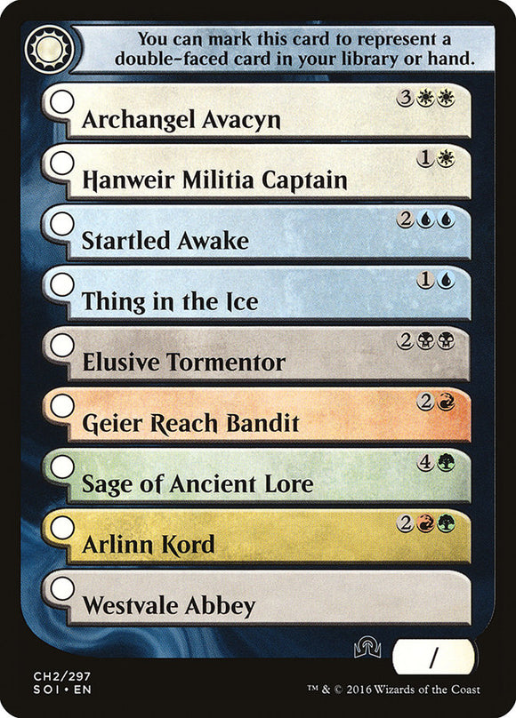 Lista de verificación 2 de Sombras sobre Innistrad [Fichas de Sombras sobre Innistrad] 