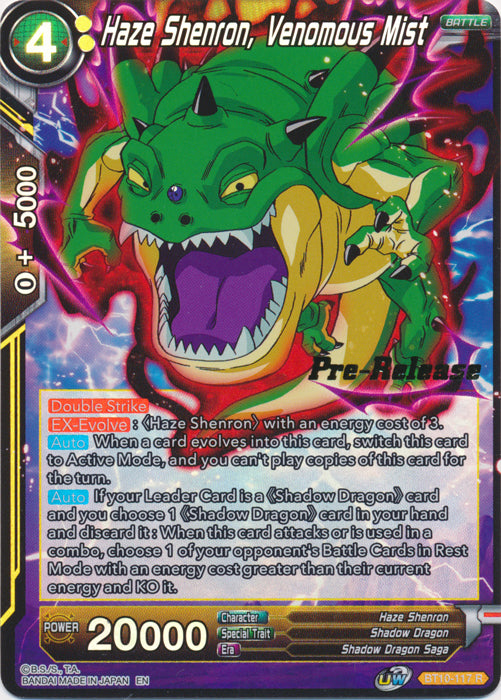 Haze Shenron, Venomous Mist (BT10-117) [Promociones previas al lanzamiento de Rise of the Unison Warrior] 