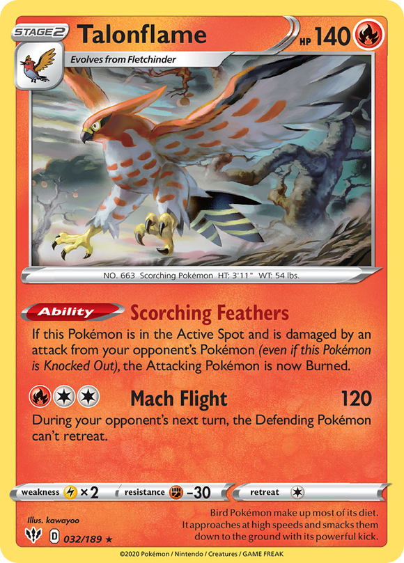 Talonflame (032/189) [Espada y escudo: oscuridad en llamas] 