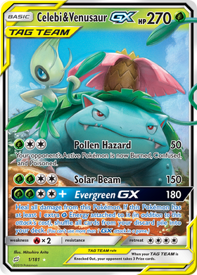 Celebi y Venusaur GX (1/181) [Sol y Luna: equipo en equipo] 
