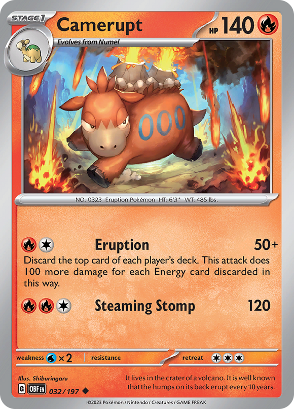 Camerupt (032/197) [Scarlet &amp; Violet: Llamas de obsidiana] 