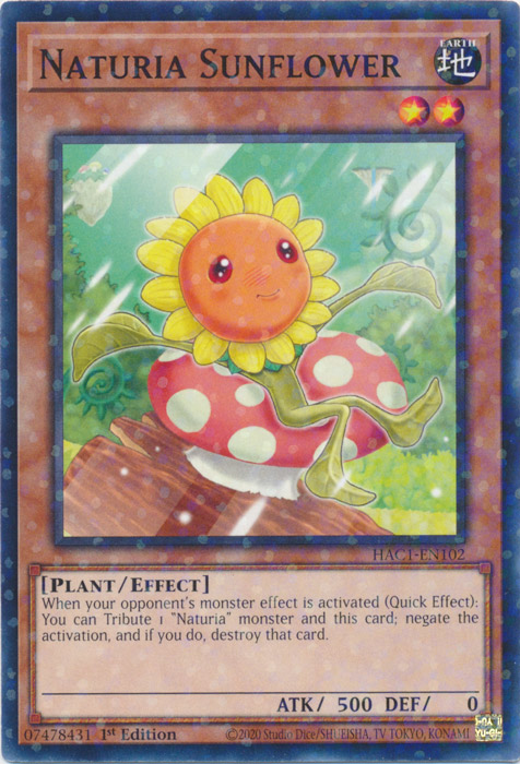 Girasol de Naturia (Terminal de duelo) [HAC1-EN102] Raro paralelo 
