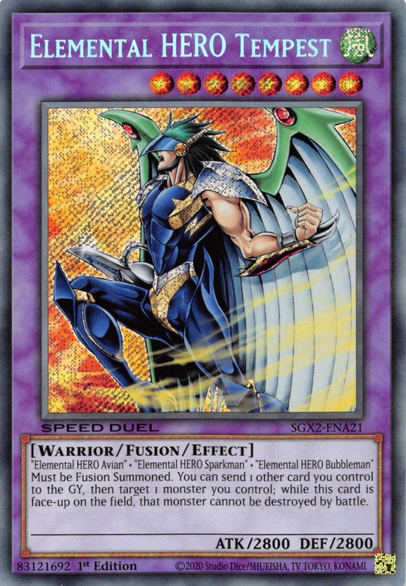 Elemental HERO Tempest [SGX2-ENA21] Secreto raro 