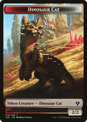 Bird // Dinosaur Cat Double-Sided Token [Commander 2020 Tokens] - 0