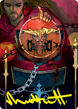 Tarjeta de arte con inscripción en sangre (firma estampada en oro) [Serie de arte de Strixhaven: Escuela de magos] 