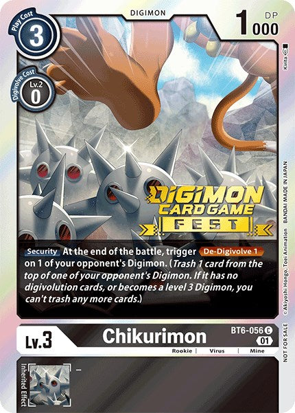 Chikurimon [BT6-056] (Digimon Card Game Fest 2022) [Promociones de Double Diamond] 