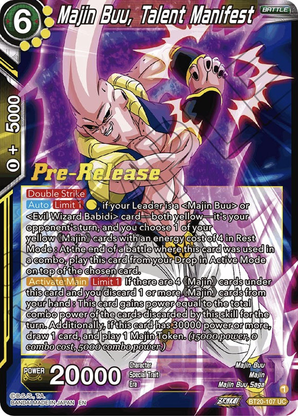Majin Buu, Talento manifiesto (BT20-107) [Promociones de prelanzamiento de Power Absorbed] 