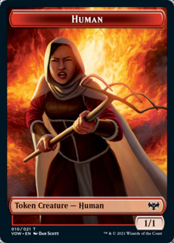Copy // Human (010) Double-Sided Token [Innistrad: Crimson Vow Tokens] - 0