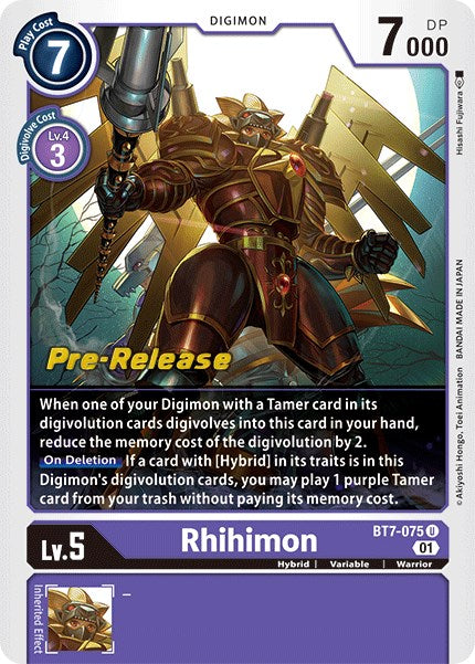 Rhihimon [BT7-075] [Tarjetas de prelanzamiento de Next Adventure] 