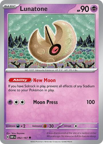 Lunatone (092/197) [Scarlet &amp; Violet: Llamas de obsidiana] 