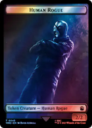 Human Rogue // Dinosaur Double-Sided Token (Surge Foil) [Doctor Who Tokens]-1