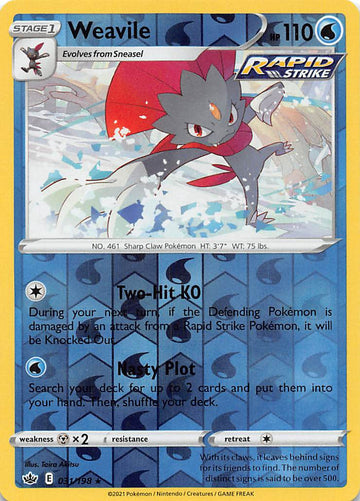 Weavile (031/198) [Espada y escudo: Reinado escalofriante] 