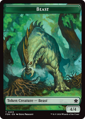 Dog // Beast (0033) Double-Sided Token [Foundations Tokens] - 0