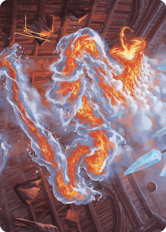 Tarjeta de arte de Víbora hirviente (firma estampada en oro) [Serie de arte Wilds of Eldraine] 