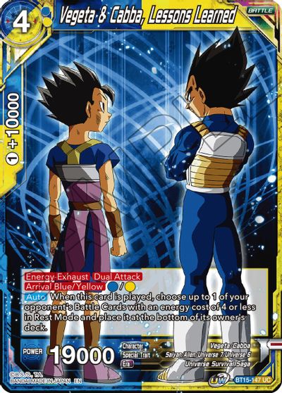 Vegeta y Cabba, lecciones aprendidas (BT15-147) [Enfrentamiento entre Saiyans] 