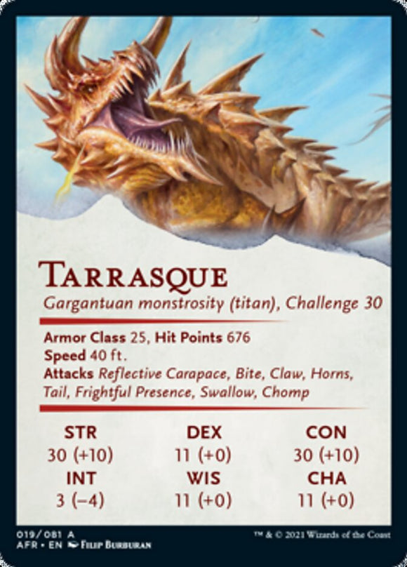 Tarjeta de arte de Tarrasque [Serie de arte de Dungeons &amp; Dragons: Adventures in the Forgotten Realms] 