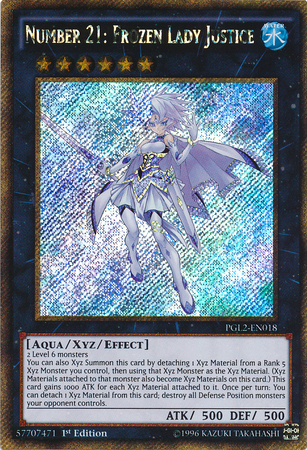 Número 21: Frozen Lady Justice [PGL2-EN018] Oro Secreto Raro 
