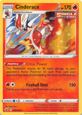 Cinderace (028/198) [Espada y escudo: Reinado escalofriante] 