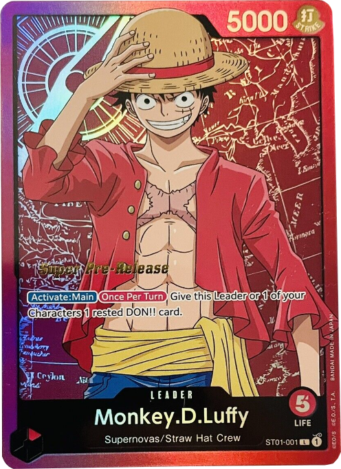 Monkey.D.Luffy (001) [Super Pre-Release Starter Deck: Tripulante del Sombrero de Paja] 