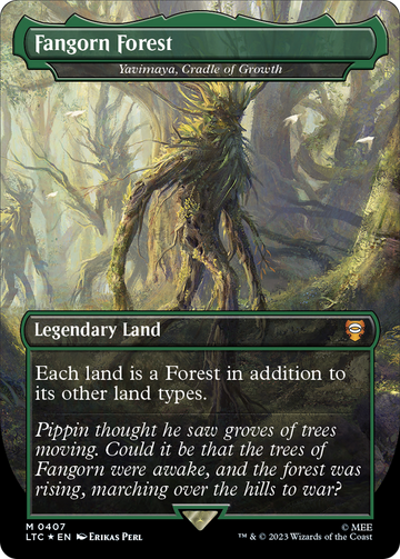Fangorn Forest - Yavimaya, Cradle of Growth (Borderless) (Surge Foil Realms and Relics) [The Lord of the Rings: Tales of Middle-Earth Commander]