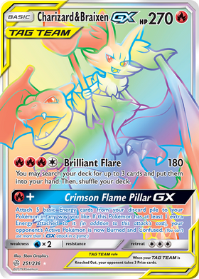 Charizard y Braixen GX (251/236) [Sol y Luna: Eclipse Cósmico] 