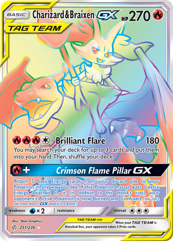 Charizard y Braixen GX (251/236) [Sol y Luna: Eclipse Cósmico] 
