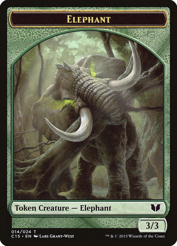 Ficha de doble cara de zombi y elefante [Fichas de Commander 2015] 