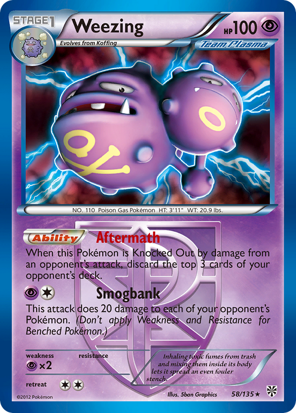 Weezing (58/135) [Blanco y negro: Tormenta de plasma] 