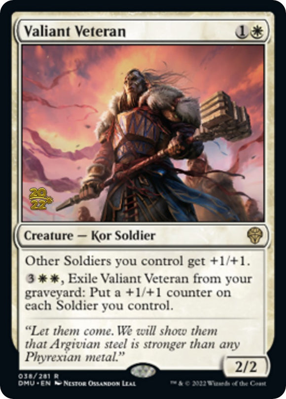 Valiant Veteran [Promociones de presentación de Dominaria United] 