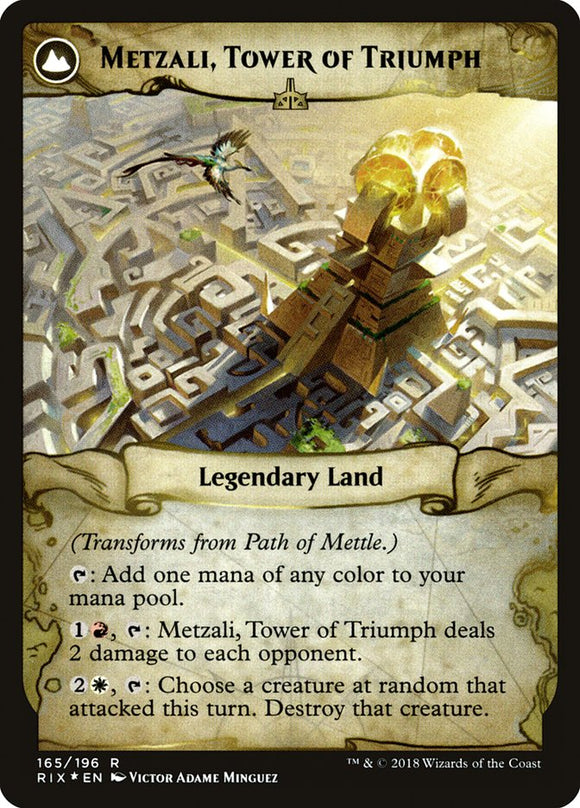 Camino de entereza // Metzali, Torre del triunfo [Promociones previas al lanzamiento de Rivals of Ixalan] 