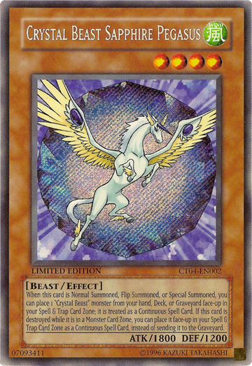 Bestia de cristal Zafiro Pegaso [CT04-EN002] Raro secreto 